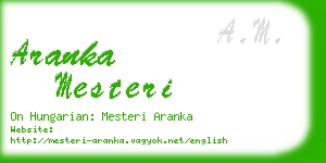 aranka mesteri business card